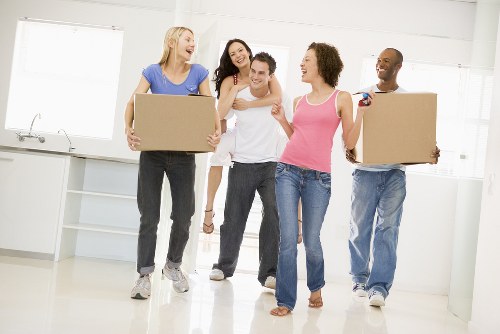 Office removals planning in Docklands with city business setting