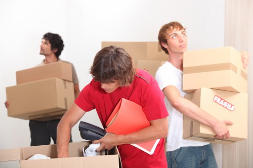 Packed household items ready for a home move in Docklands