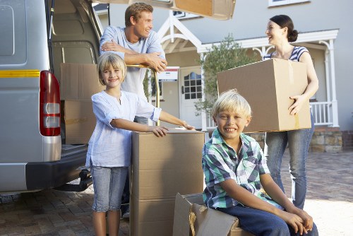 Professional van service handling items during a Docklands relocation